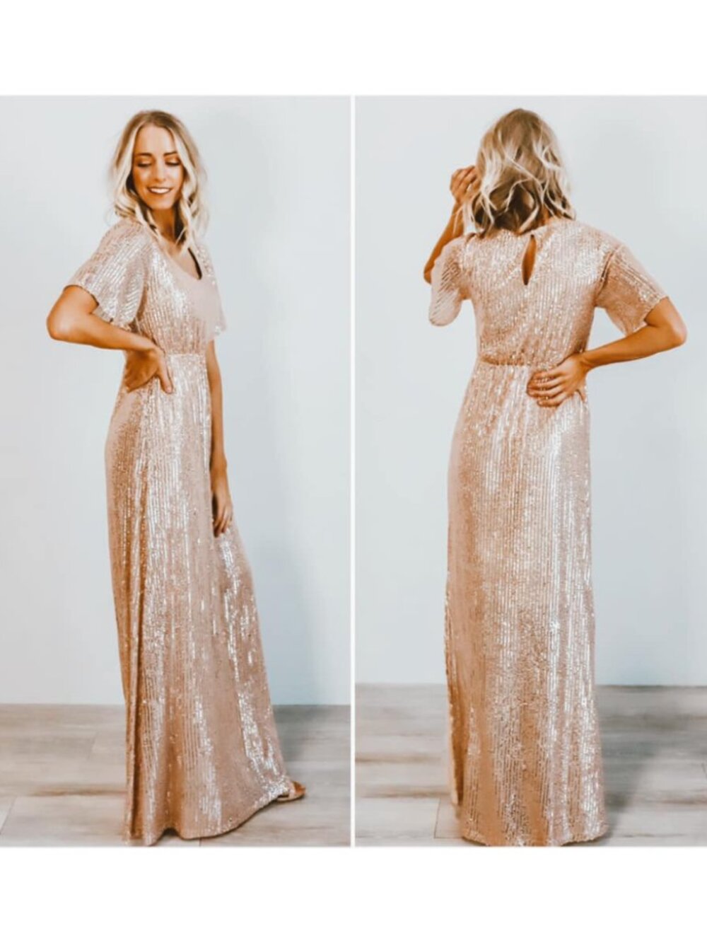 NWT Baltic Born rose gold sequin dress (retails for $83, but currently sold out!